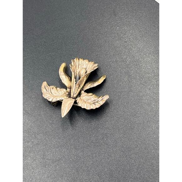 BEAU Vintage Sterling Silver
925 Iris Flower Brooch - Picture 4 of 7